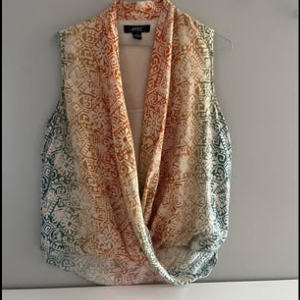 L&B Vibrant Orange and Green Blouse Stylish Top